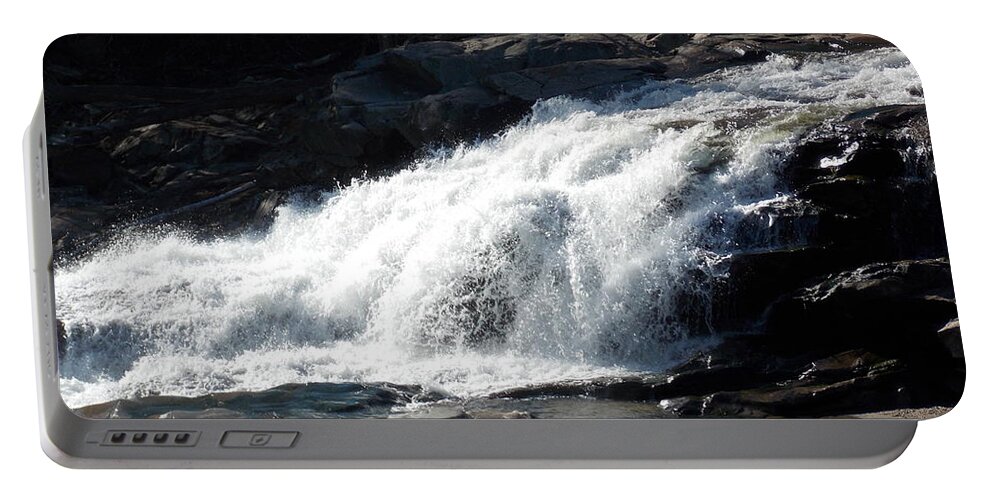 Glacial Potholes Portable Battery Charger featuring the photograph Glacial potholes falls by Catherine Gagne