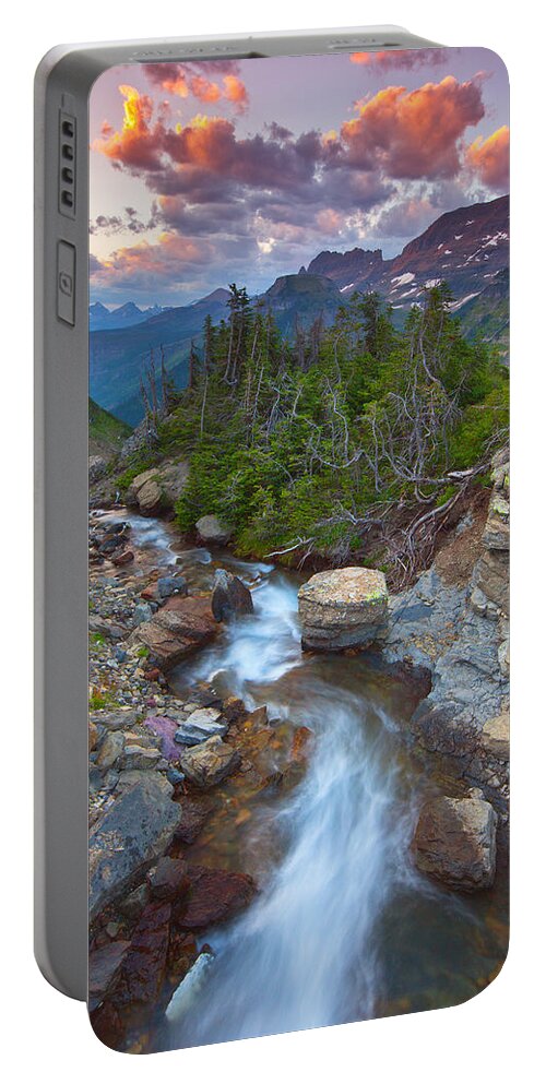 Sunset Portable Battery Charger featuring the photograph Glaciers Wild by Darren White