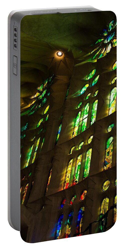 Sagrada Familia Portable Battery Charger featuring the photograph Glorious Colors and Light by Georgia Mizuleva