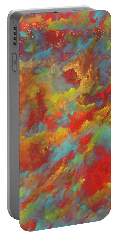 Abstract Portable Battery Charger featuring the painting Glorious by Soraya Silvestri