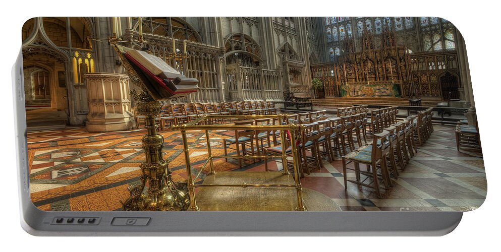 Hdr Portable Battery Charger featuring the photograph Gloucester Cathedral 4.0 by Yhun Suarez
