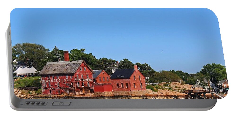Gloucester Portable Battery Charger featuring the photograph Gloucester MA Harbor by Michael Saunders