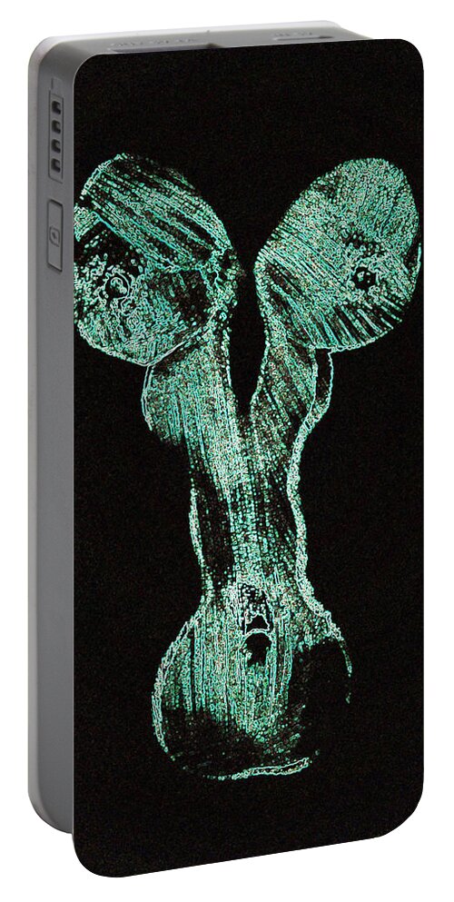  Lovers Paintings Portable Battery Charger featuring the painting Glowing personality by Mayhem Mediums