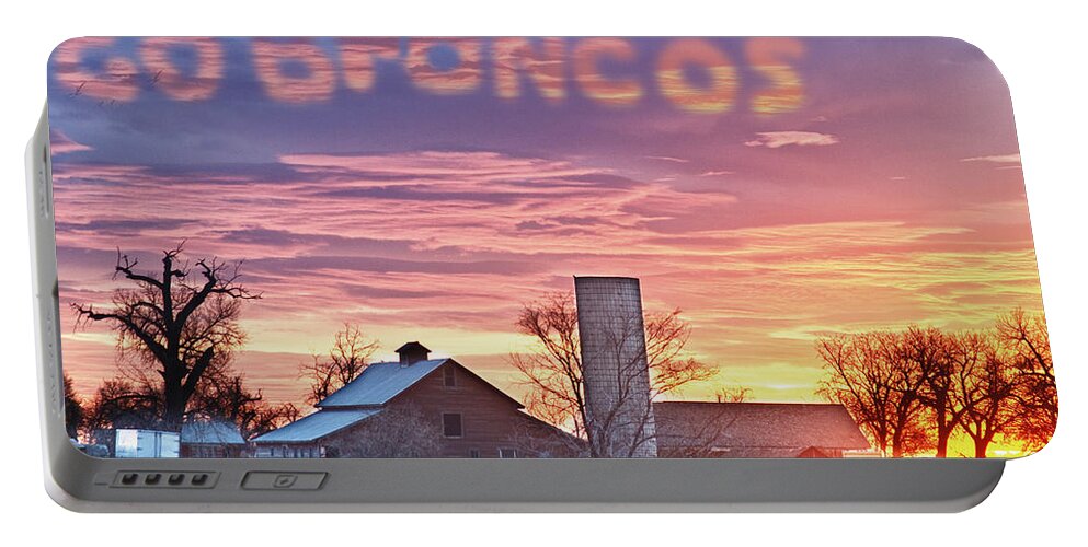 Broncos Portable Battery Charger featuring the photograph Go Broncos Colorado Country by James BO Insogna