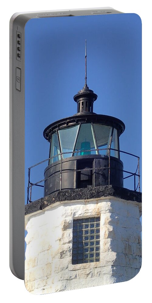 Lighthouse Portable Battery Charger featuring the photograph Goat Island Lighthouse by Robert Nickologianis