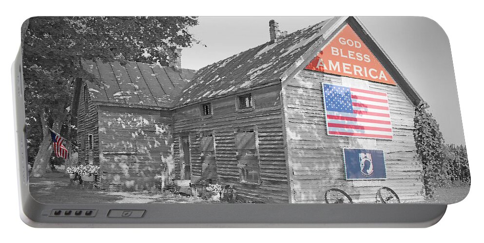Photography Portable Battery Charger featuring the photograph God Bless America-A by Jean Plout