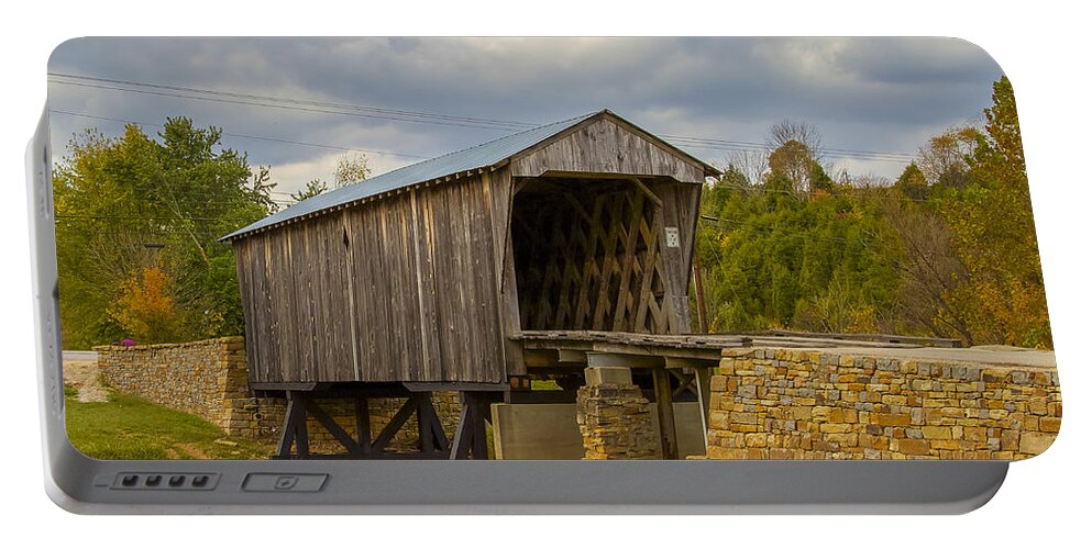 Ky Portable Battery Charger featuring the photograph Goddard or White Covered Bridge 2 by Jack R Perry