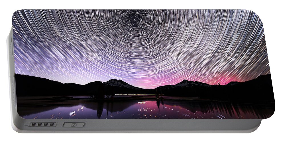 Sparks Lake Portable Battery Charger featuring the photograph God's Big Thumbprint by Yoshiki Nakamura