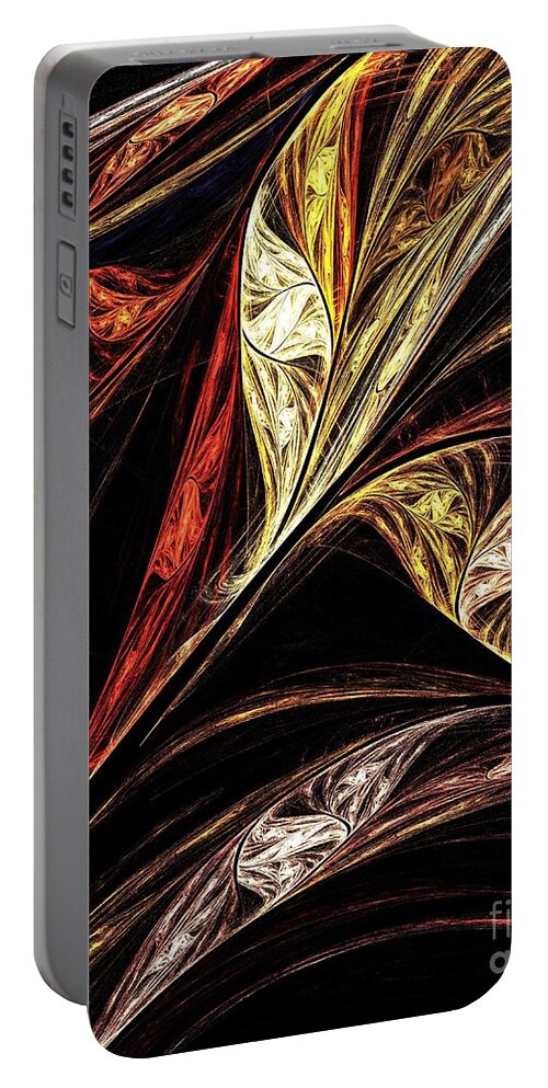 Gold Portable Battery Charger featuring the digital art Gold Leaf by Elizabeth McTaggart