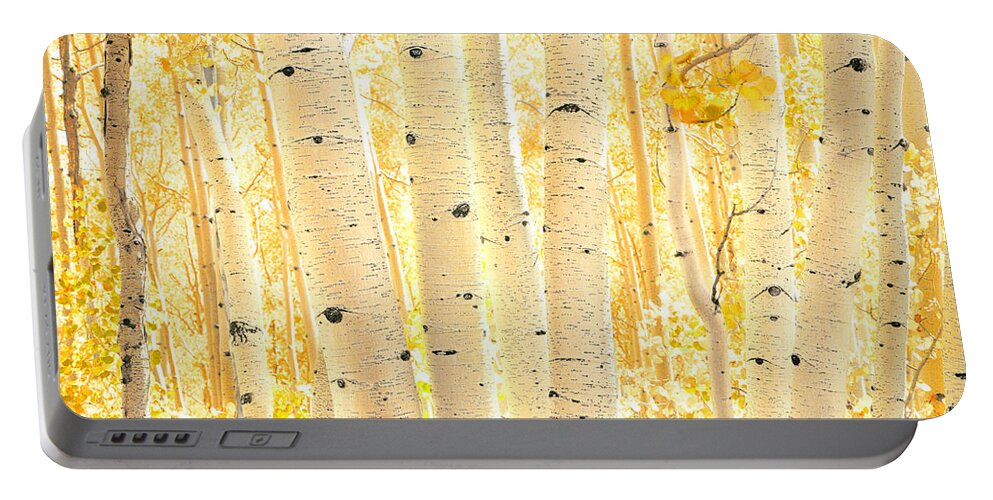 Aspens Portable Battery Charger featuring the photograph Golden Aspens Utah X100 by Rich Franco