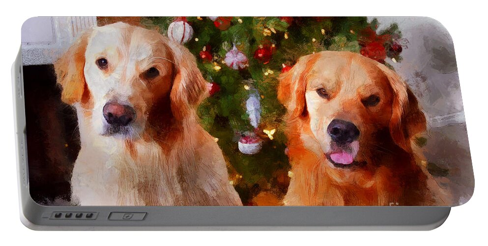 Christmas Portable Battery Charger featuring the photograph Golden Christmas by Claire Bull