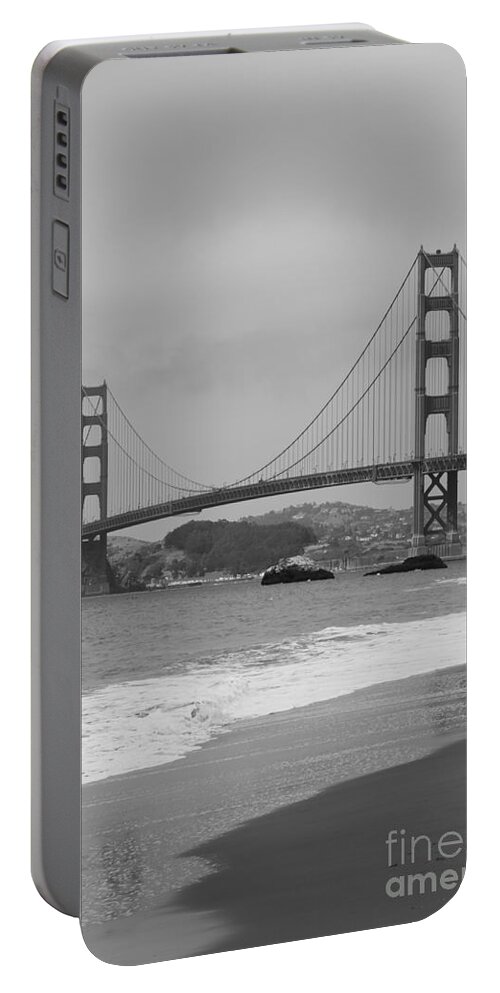 Golden Gate Portable Battery Charger featuring the photograph Golden Gate Bridge And Beach by Christiane Schulze Art And Photography