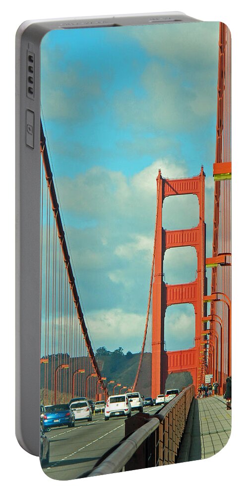 Golden Gate Bridge Portable Battery Charger featuring the photograph Golden Gate Walkway by Emmy Marie Vickers