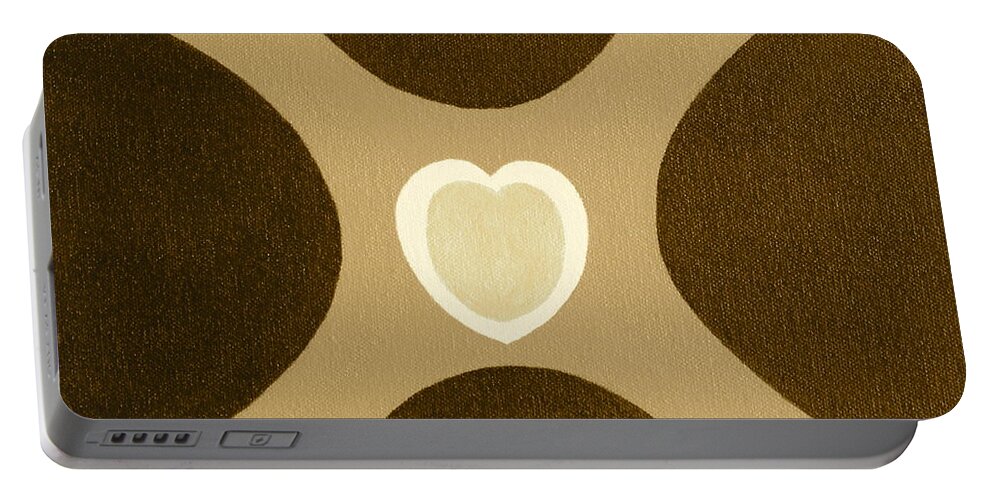 All Products Portable Battery Charger featuring the painting Golden Heart 3 by Lorna Maza