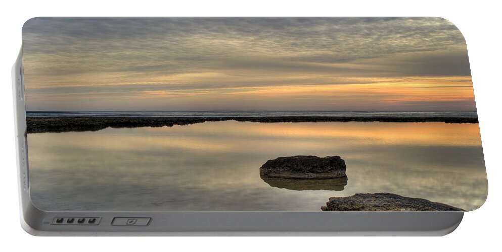 Abstract Portable Battery Charger featuring the photograph Golden Horizon by Stelios Kleanthous