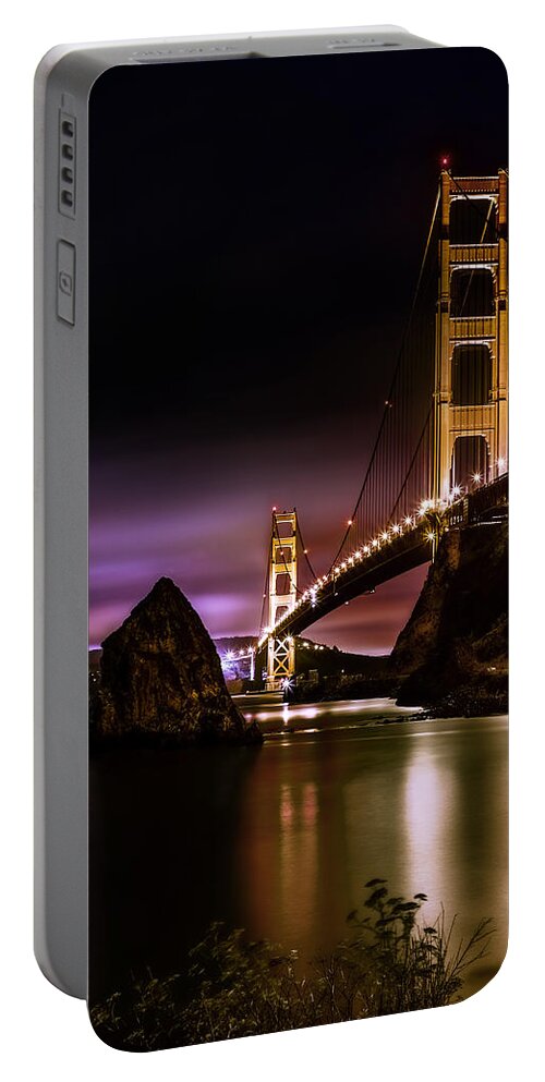 Golden Gate Bridge Portable Battery Charger featuring the photograph Golden by Don Hoekwater Photography