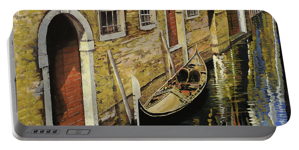 Gondola Portable Battery Charger featuring the painting Gondola a Venezia by Guido Borelli