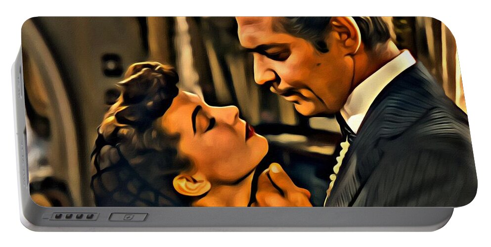 Gone With The Wind Portable Battery Charger featuring the painting Gone with the wind by Florian Rodarte