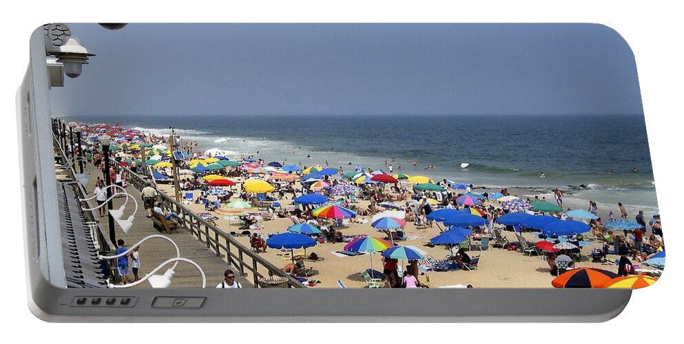 Beach Portable Battery Charger featuring the digital art Good Beach Day at Bethany Beach in Delaware by William Kuta