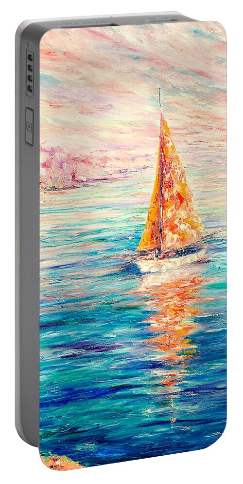 Contemporary Impressionism Portable Battery Charger featuring the painting Good Morning Beautiful by Helen Kagan