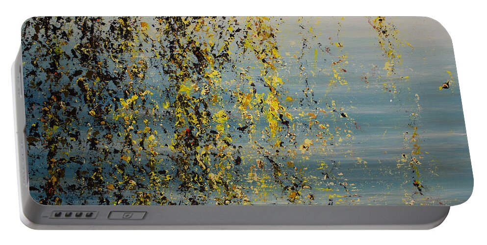 Derek Kaplan Art Portable Battery Charger featuring the painting Got My Own Sunshine SERIES Edition 7 of 10 by Derek Kaplan