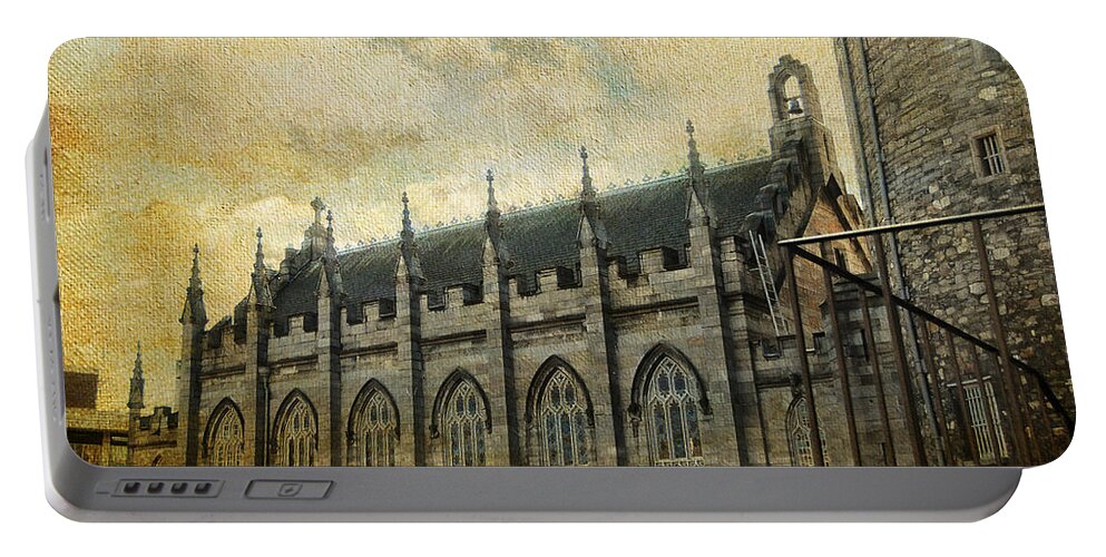 Ireland Portable Battery Charger featuring the photograph Gothic Revival Chapel. Dublin Castle. Streets of Dublin. Gothic Collection by Jenny Rainbow