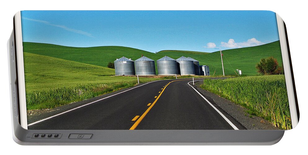 Palouse Portable Battery Charger featuring the photograph Grain Bins by Farol Tomson