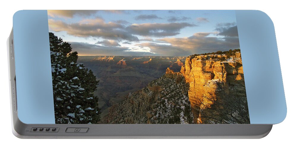 Landscape Portable Battery Charger featuring the photograph Grand Canyon. Winter Sunset by Ben and Raisa Gertsberg