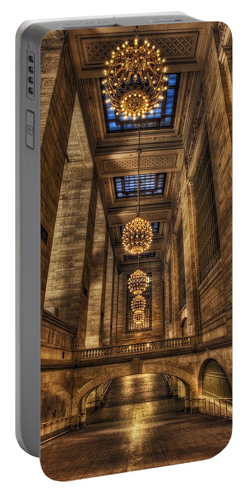 New York City Portable Battery Charger featuring the photograph Grand Central Terminal Station Chandeliers by Susan Candelario