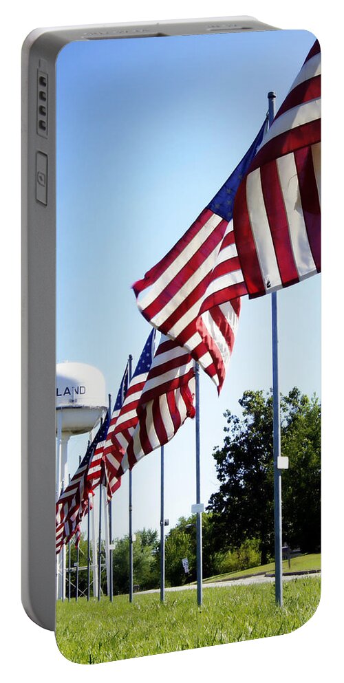 Flag Portable Battery Charger featuring the photograph Gratitude by Cricket Hackmann