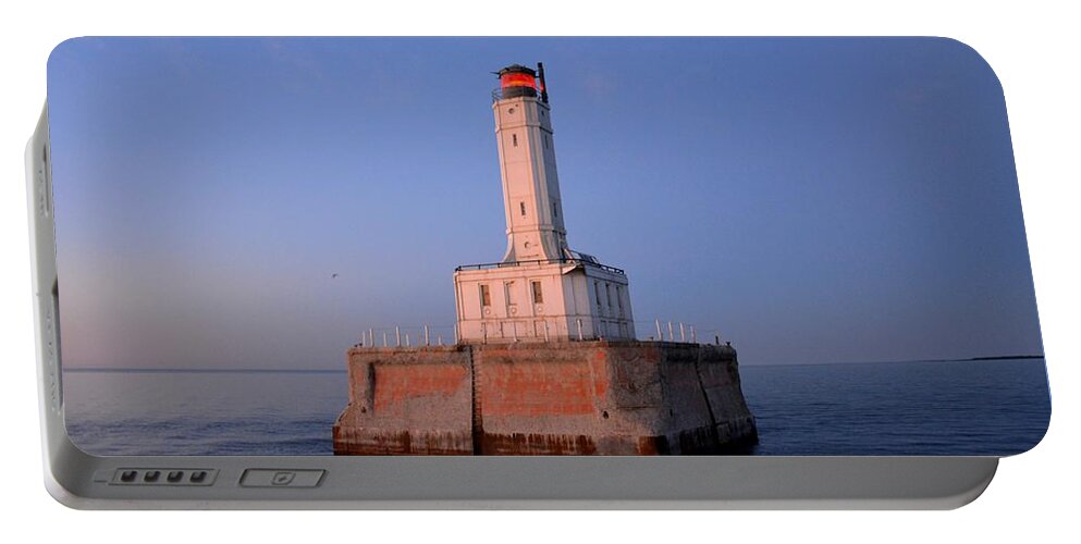 Lighthouse Portable Battery Charger featuring the photograph Grays Reef Lighthouse by Keith Stokes