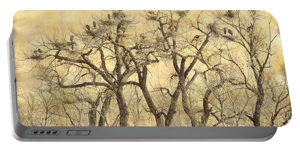 Animals Portable Battery Charger featuring the photograph Great Blue Herons Colonies Fine Art by James BO Insogna