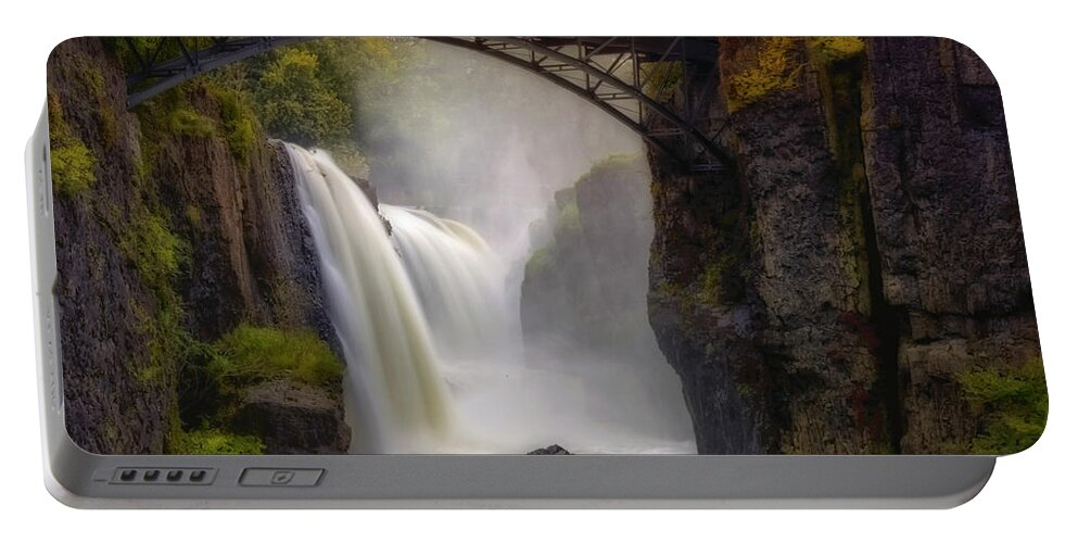 Paterson Great Falls National Historical Park Portable Battery Charger featuring the photograph Great Falls Mist by Susan Candelario