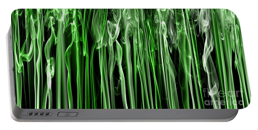 Smoke Portable Battery Charger featuring the photograph Green Grass Smoke Photography by Sabine Jacobs