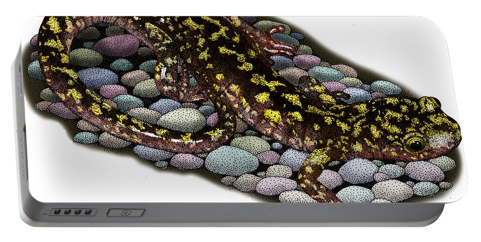 Illustration Portable Battery Charger featuring the photograph Green Salamander by Roger Hall