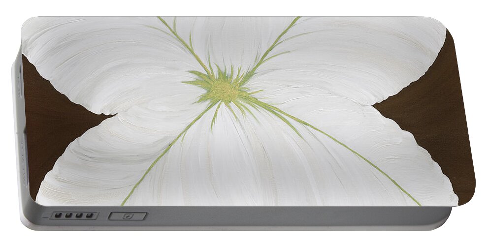 Flower Portable Battery Charger featuring the painting Green Spice by Tamara Nelson