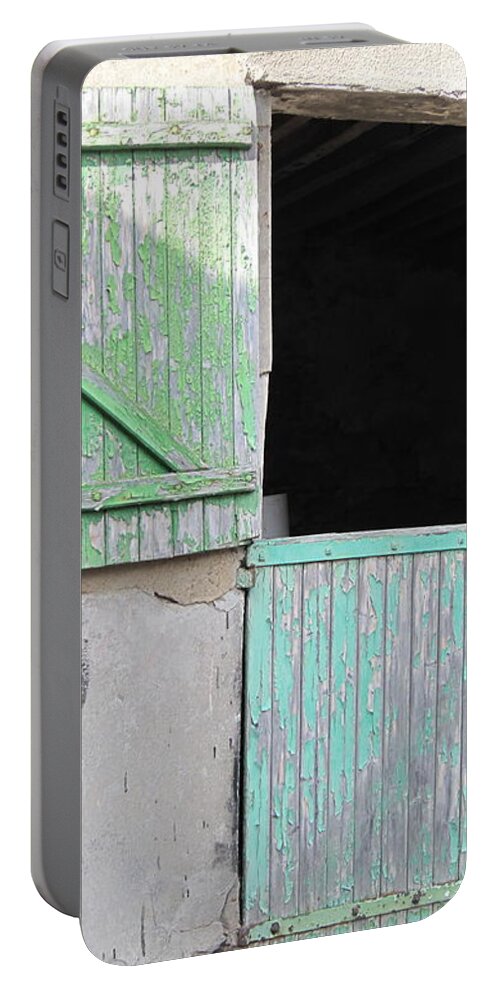 Green Stable Door Portable Battery Charger featuring the photograph Green Stable Door by HEVi FineArt