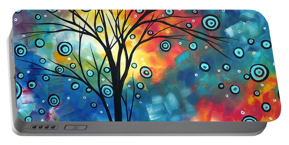 Wall Portable Battery Charger featuring the painting Greeting the Dawn by MADART by Megan Aroon