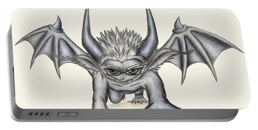 Demon Portable Battery Charger featuring the painting Grevil by Shawn Dall