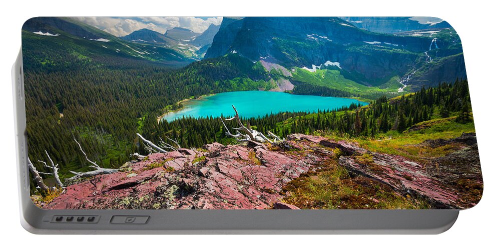 America Portable Battery Charger featuring the photograph Grinnel Lake by Inge Johnsson