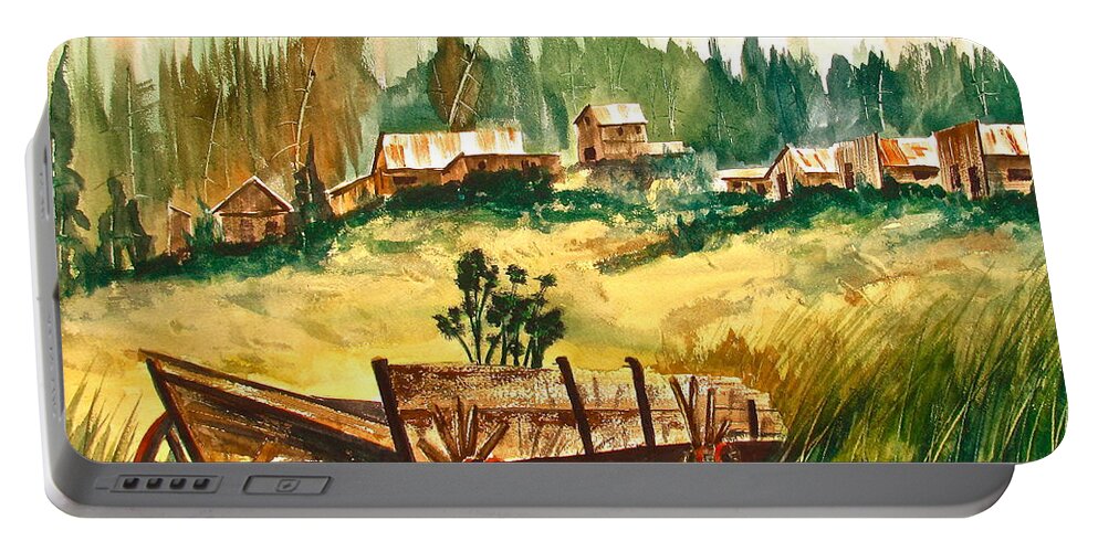 Ashcroft Portable Battery Charger featuring the painting Guess We'll Settle Here III by Frank SantAgata