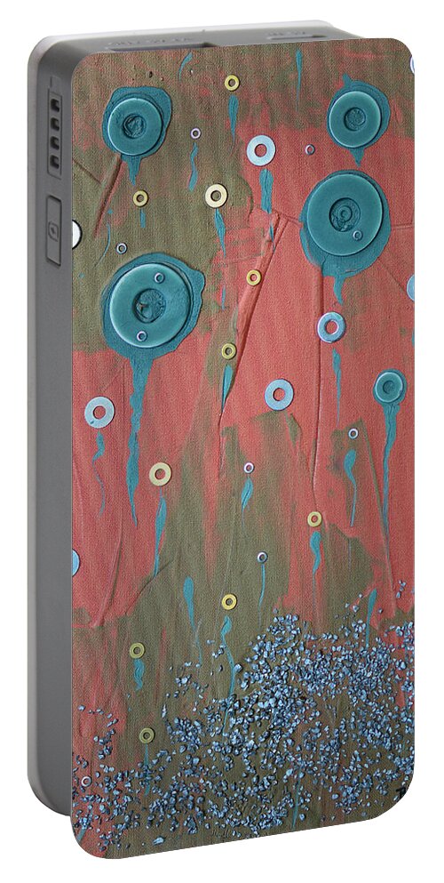 Modern Portable Battery Charger featuring the painting Gully Washer by Donna Blackhall