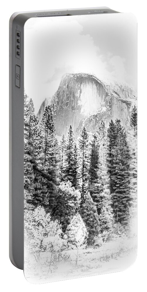 Landscape Portable Battery Charger featuring the photograph Half Dome Winter Portrait by Susan Eileen Evans