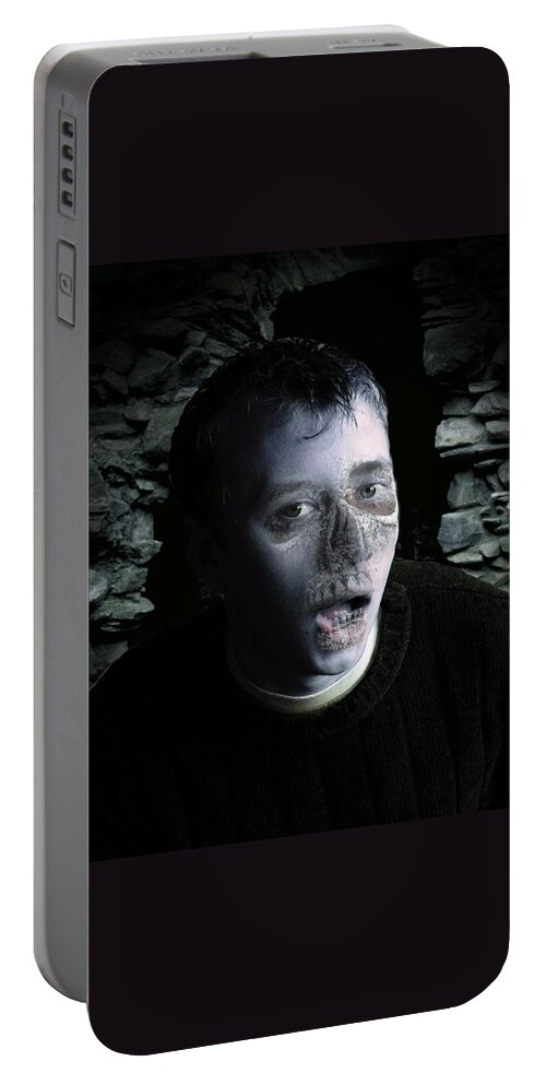 Dark Portable Battery Charger featuring the photograph Halloween Chris by Ron Harpham