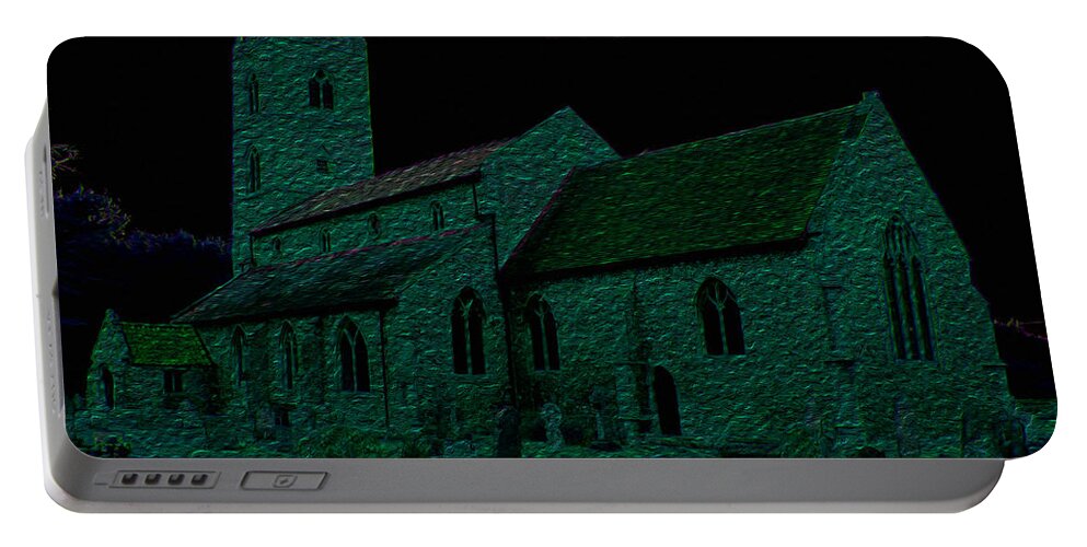 Halloween Portable Battery Charger featuring the photograph Halloween Churchyard by Stephanie Grant