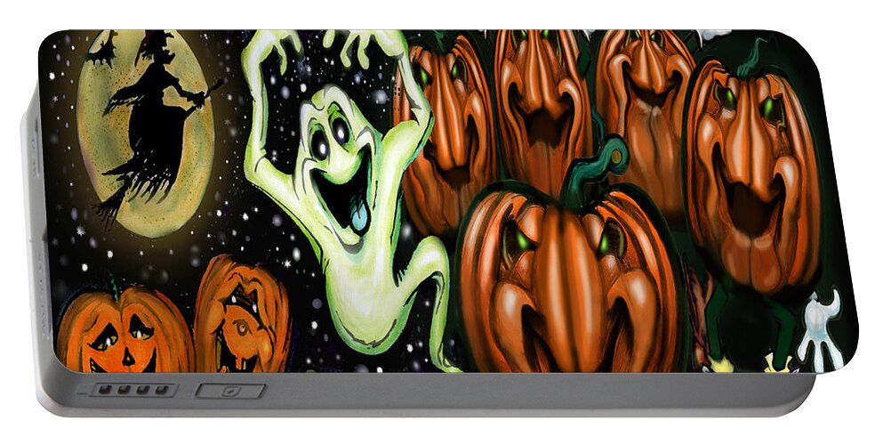 Halloween Portable Battery Charger featuring the painting Halloween by Kevin Middleton