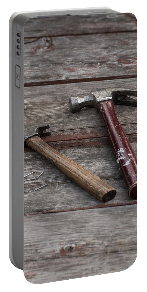 Hammer Portable Battery Charger featuring the photograph Hammers and Nails Vertical by Photographic Arts And Design Studio