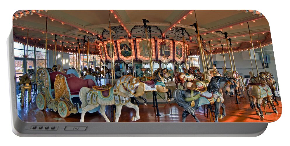 Carousel Portable Battery Charger featuring the photograph Hampton Carousel 2 by Jerry Gammon