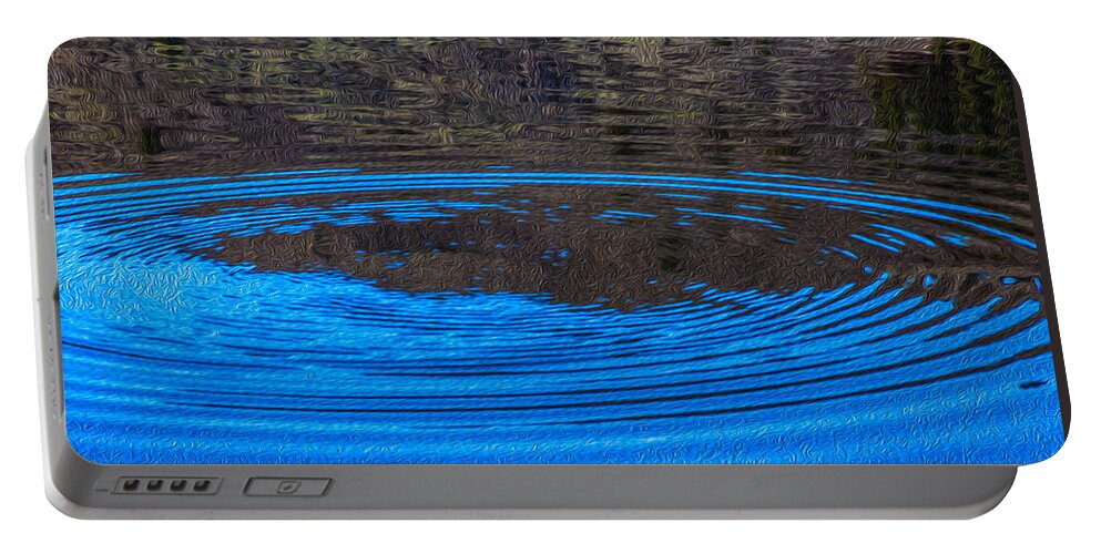 Ripple Portable Battery Charger featuring the painting Handy Ripples by Omaste Witkowski
