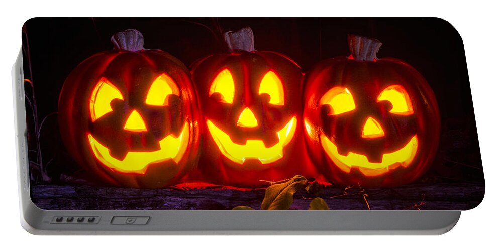 Pumpkins Portable Battery Charger featuring the photograph Happy Halloween by Peg Runyan